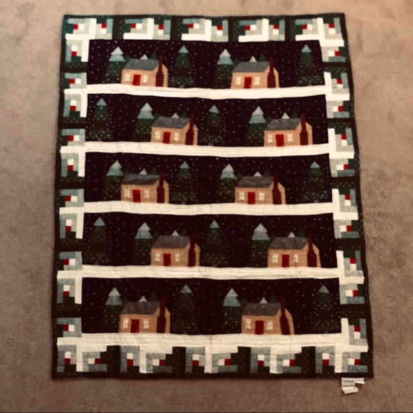 Quilt Blanket “No Place Like Home” Design Detailed Handmade Stitched 4’x5’ - Picture 3 of 8